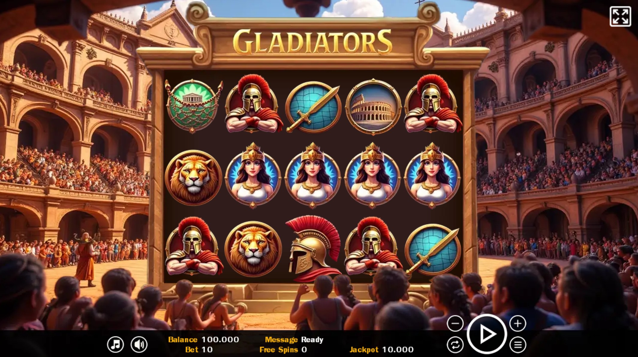 Gladiators Slot Game Screenshot